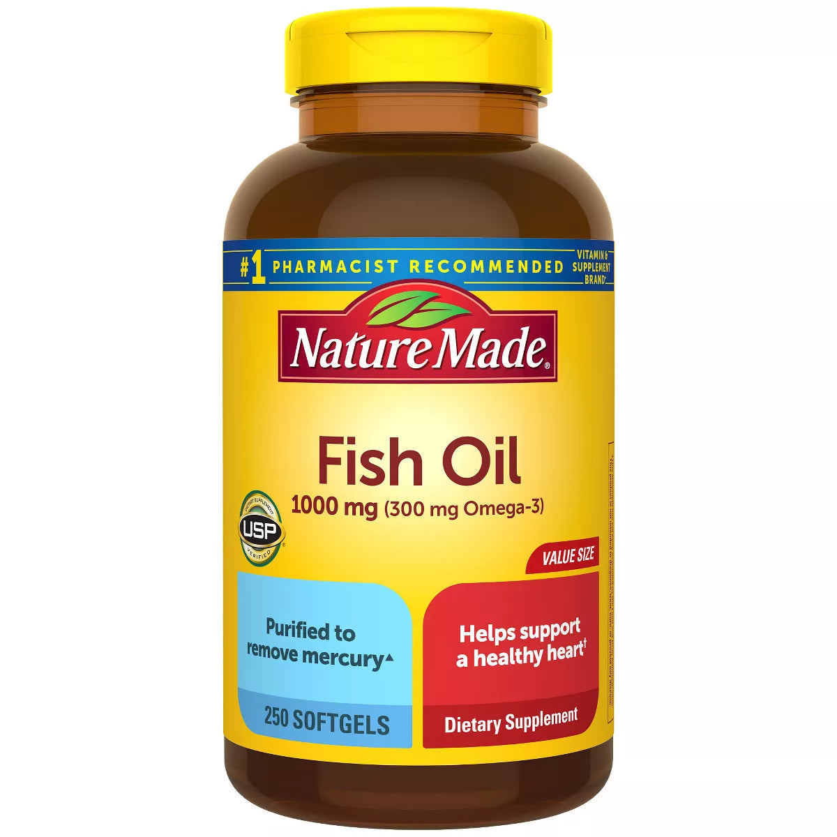 Nature Made Fish Oil Omega-3 Dietary Supplement Softgels