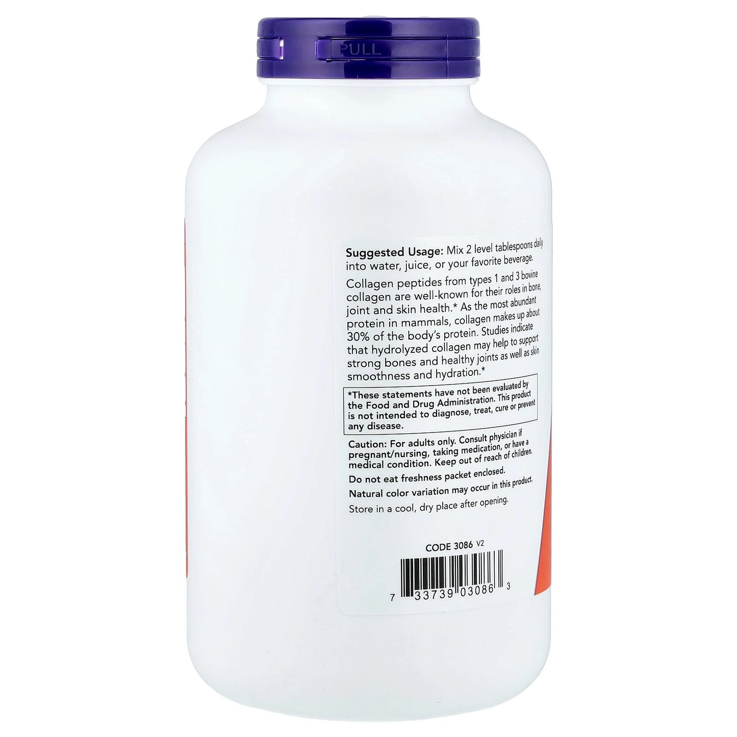 Foods Collagen Peptides 8 Oz Powder