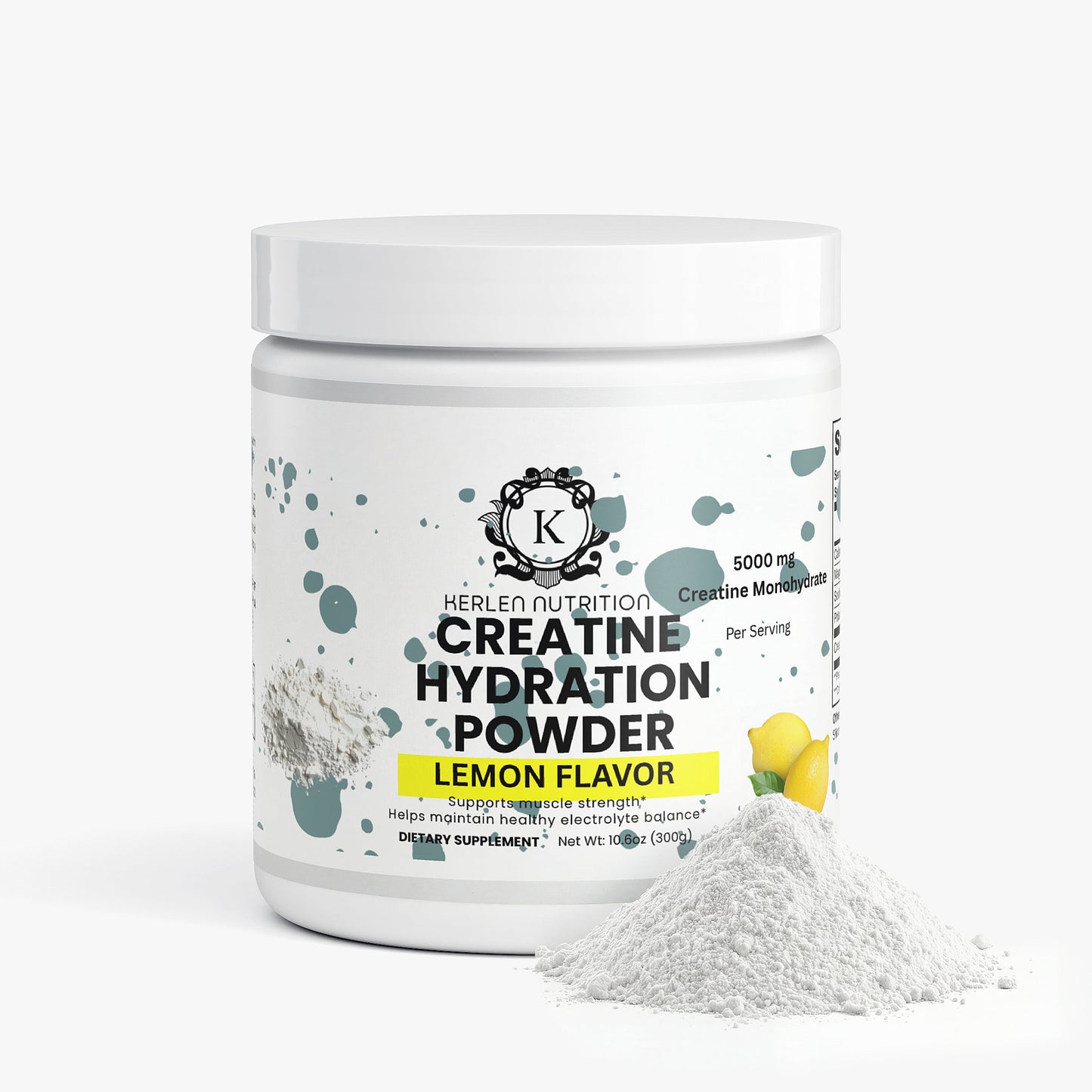 Creatine Hydration Powder 10.6 OZ 5000 mg Creatine Monohydrate Lemon Flavor