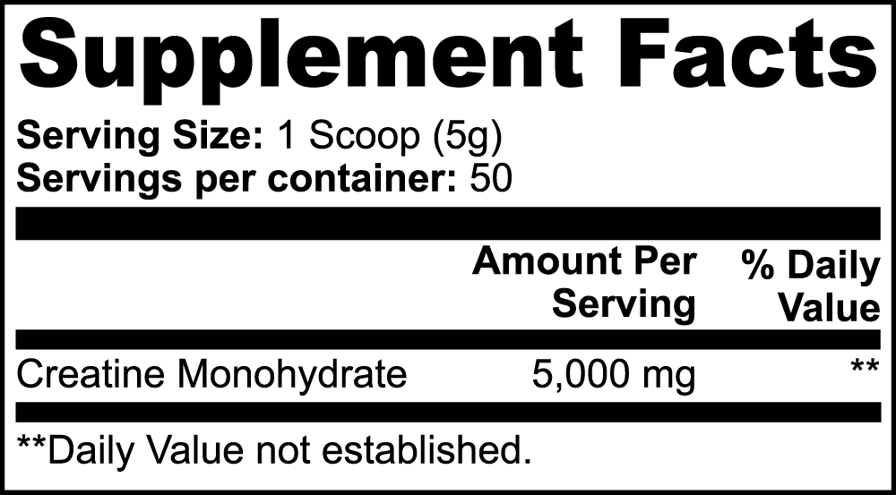 Creatine Monohydrate 100& Pure 5000 mg