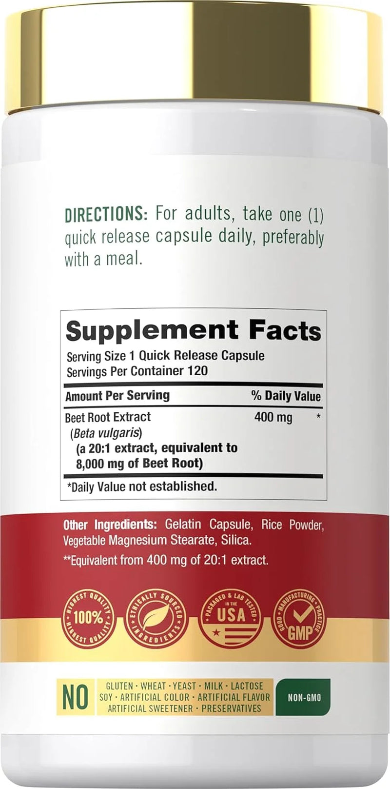Beet Root Capsules | 8000 Mg | 120 Count | Supplement for Men and Women | by