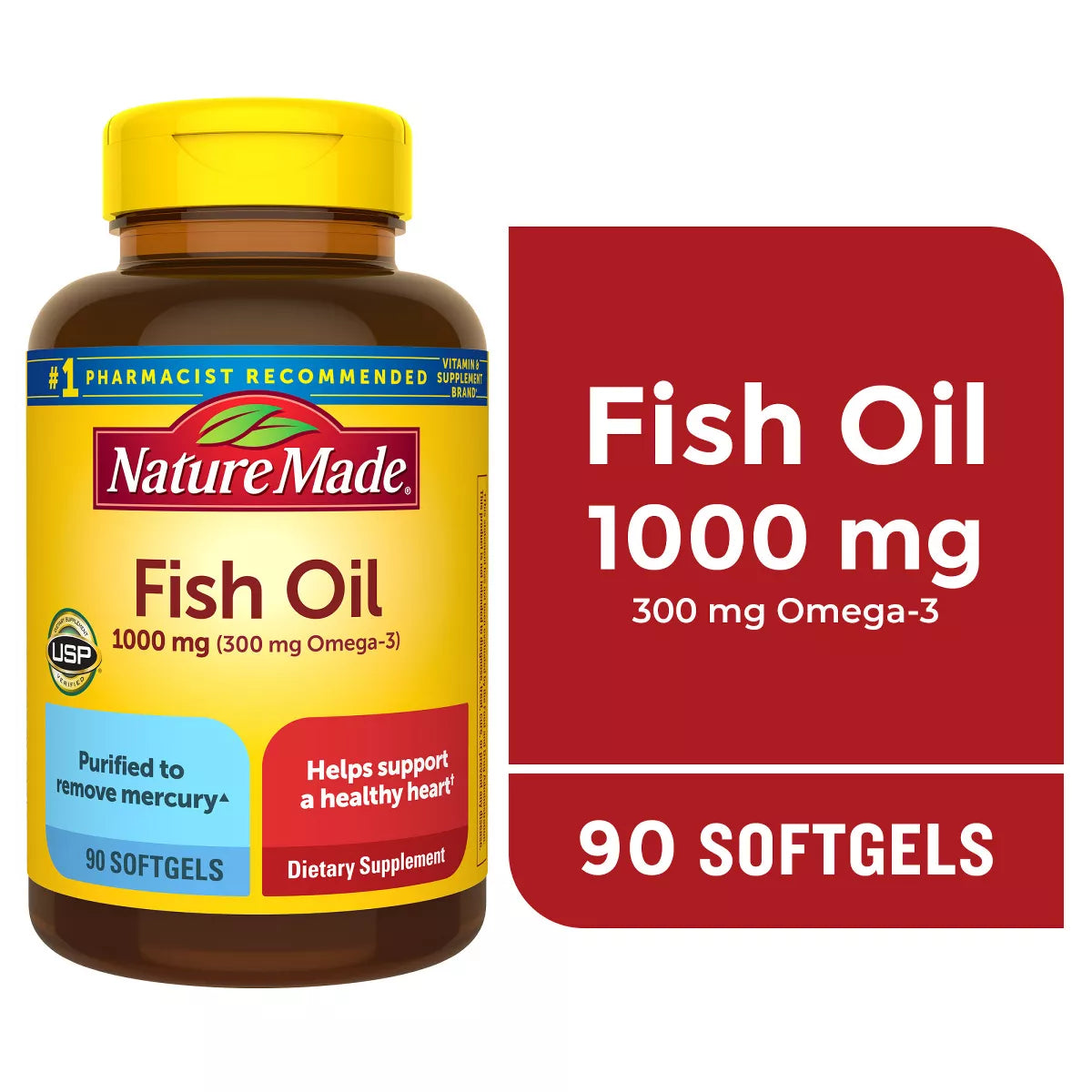 Nature Made Fish Oil Omega-3 Dietary Supplement Softgels