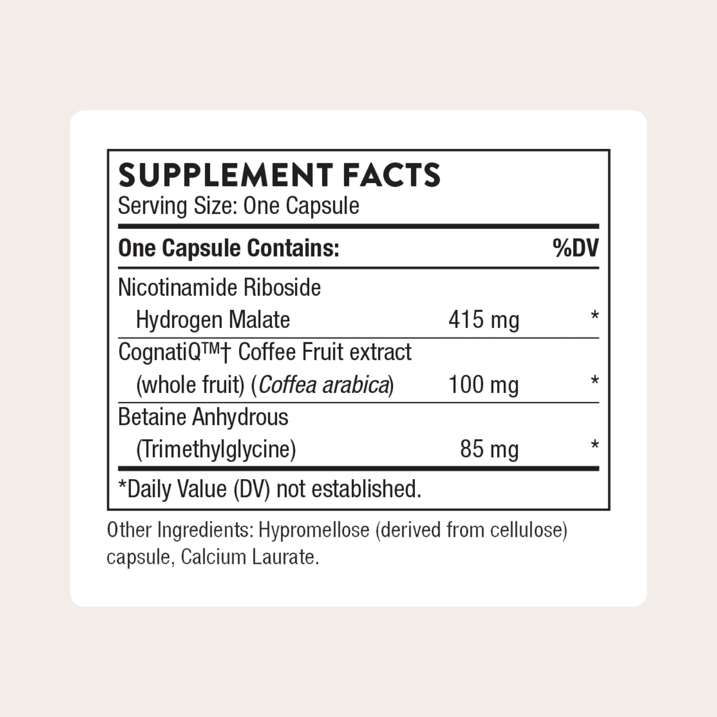 - Brain Factors - Brain Health Supplement with Nicotinamide Riboside, Coffee Fruit Extract & Betaine Anhydrous - Supports Learning, Memory & Cognition* - 30 Servings