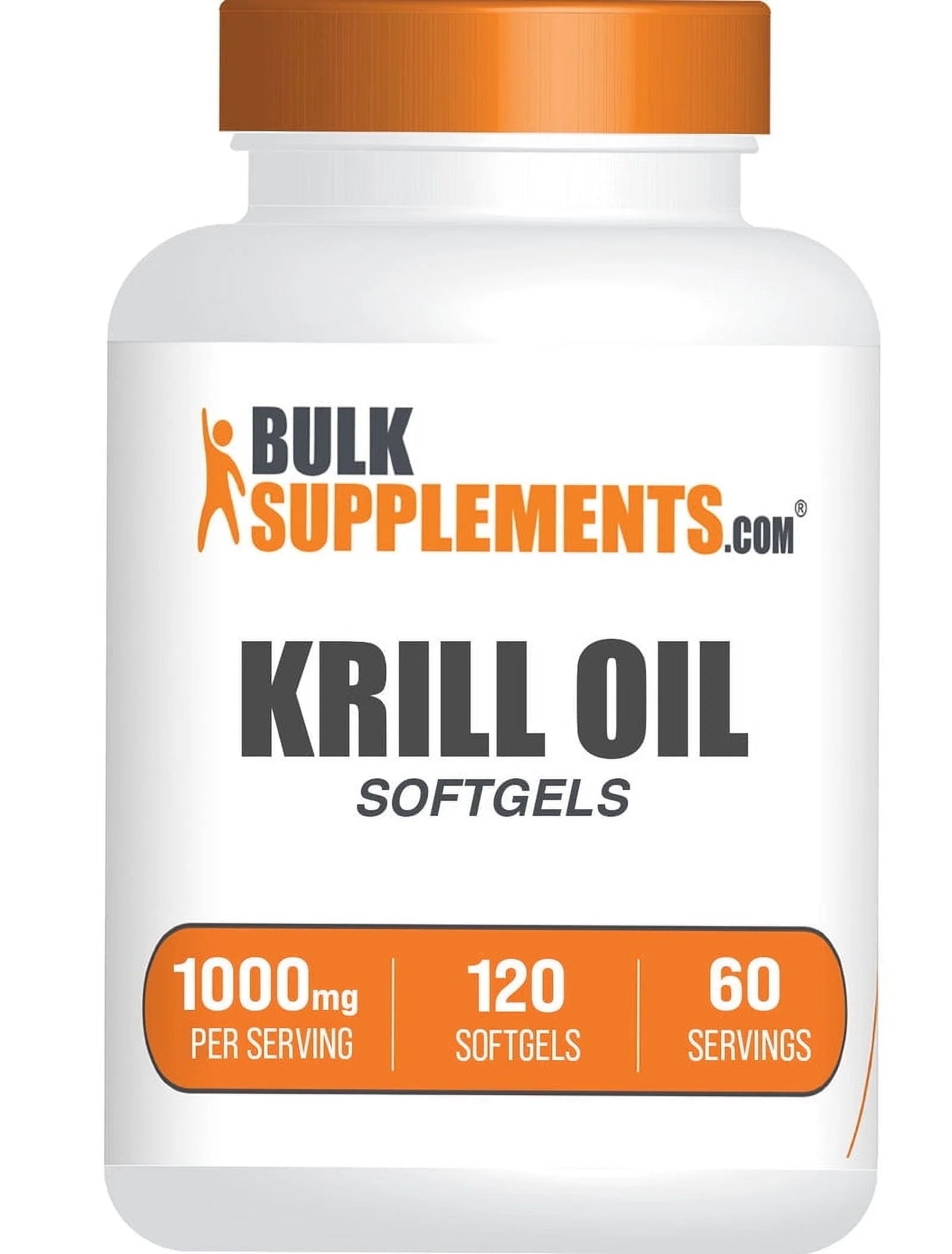 Bulksupplements Krill Oil Softgels - Gluten Free, 1000Mg per Serving (120 Softgels - 60 Servings)