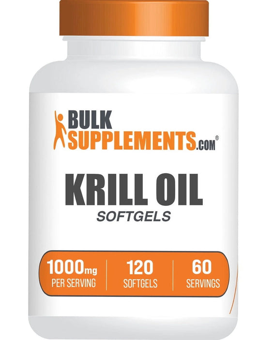 Bulksupplements Krill Oil Softgels - Gluten Free, 1000Mg per Serving (120 Softgels - 60 Servings)