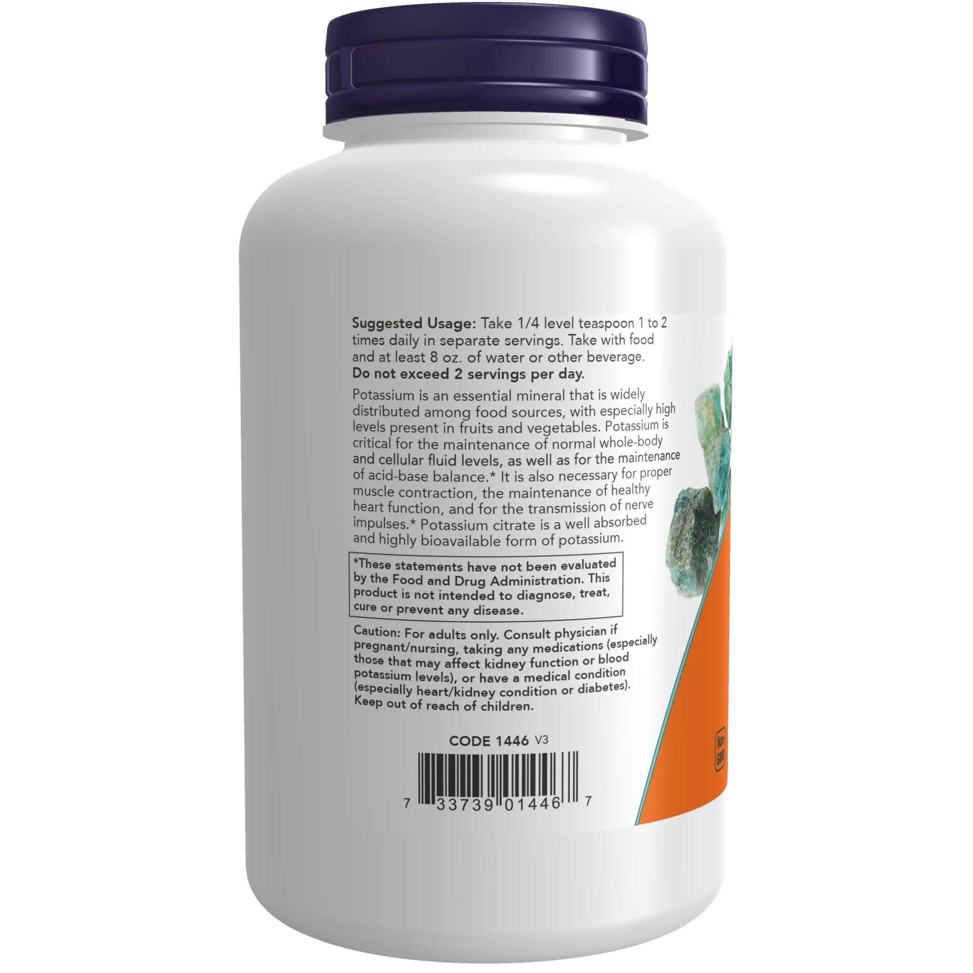 Supplements, Potassium Citrate Powder, Supports Electrolyte Balance*, 12-Ounce