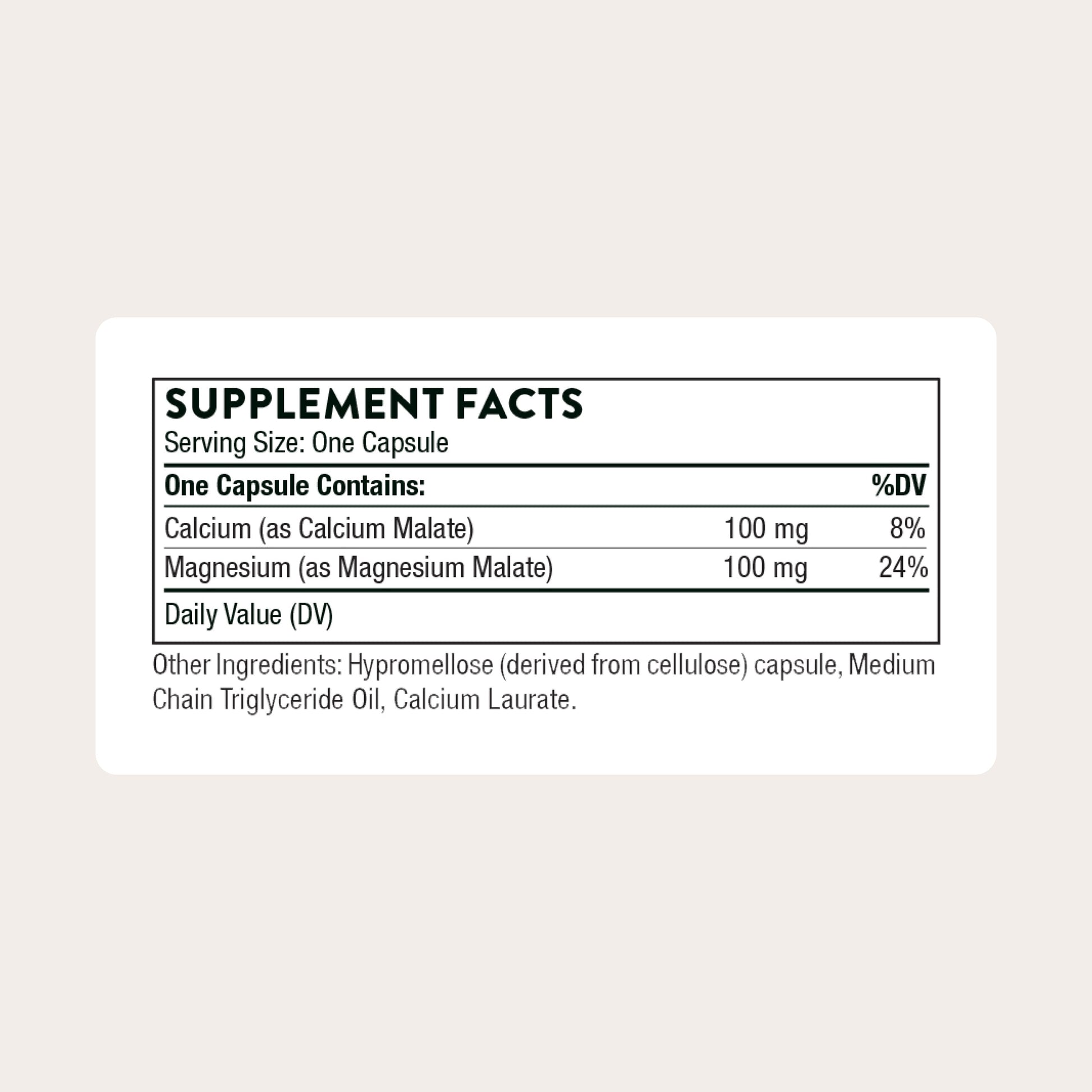 - Calcium-Magnesium Malate - Gluten-Free Supplement with Magnesium & Calcium Supports Bone Health & Muscle Fatigue* - 240 Capsules