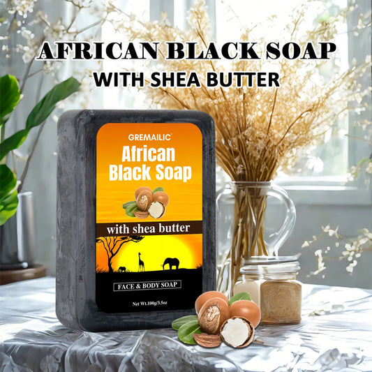 3PCS.African Shea Butter Soap - Deeply Nourishes, Soothes/Protects Skin, Natural Formula, All Skin Types