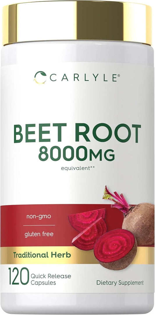 Beet Root Capsules | 8000 Mg | 120 Count | Supplement for Men and Women | by