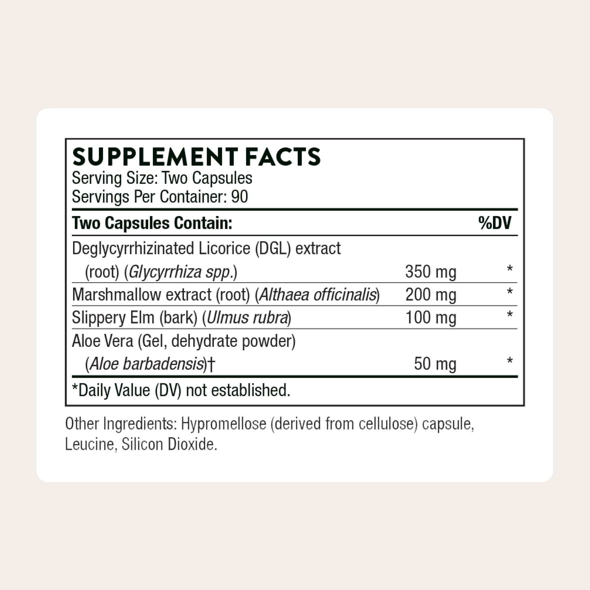 - GI Relief - Digestion Supplement - Supports Gut Health & Bloating Relief* - Formulated with Marshmallow Root, Aloe Vera Gel, DGL & Slippery Elm Bark - 180 Capsules - 90 Servings
