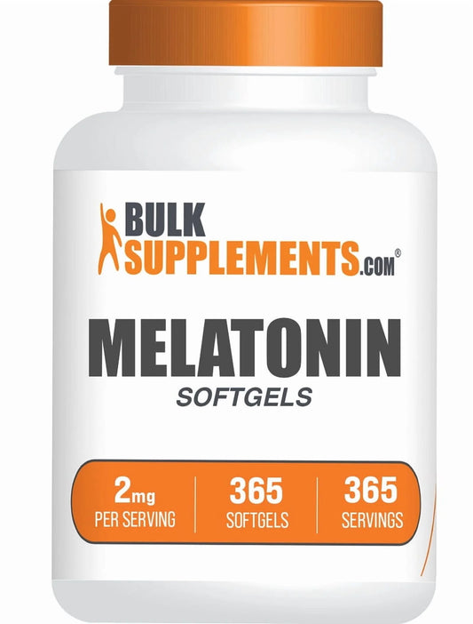 Bulksupplements Melatonin 2Mg Softgels - Melatonin Supplement, for Sleep Support - 1 Softgel per Serving (2Mg), 365 Count
