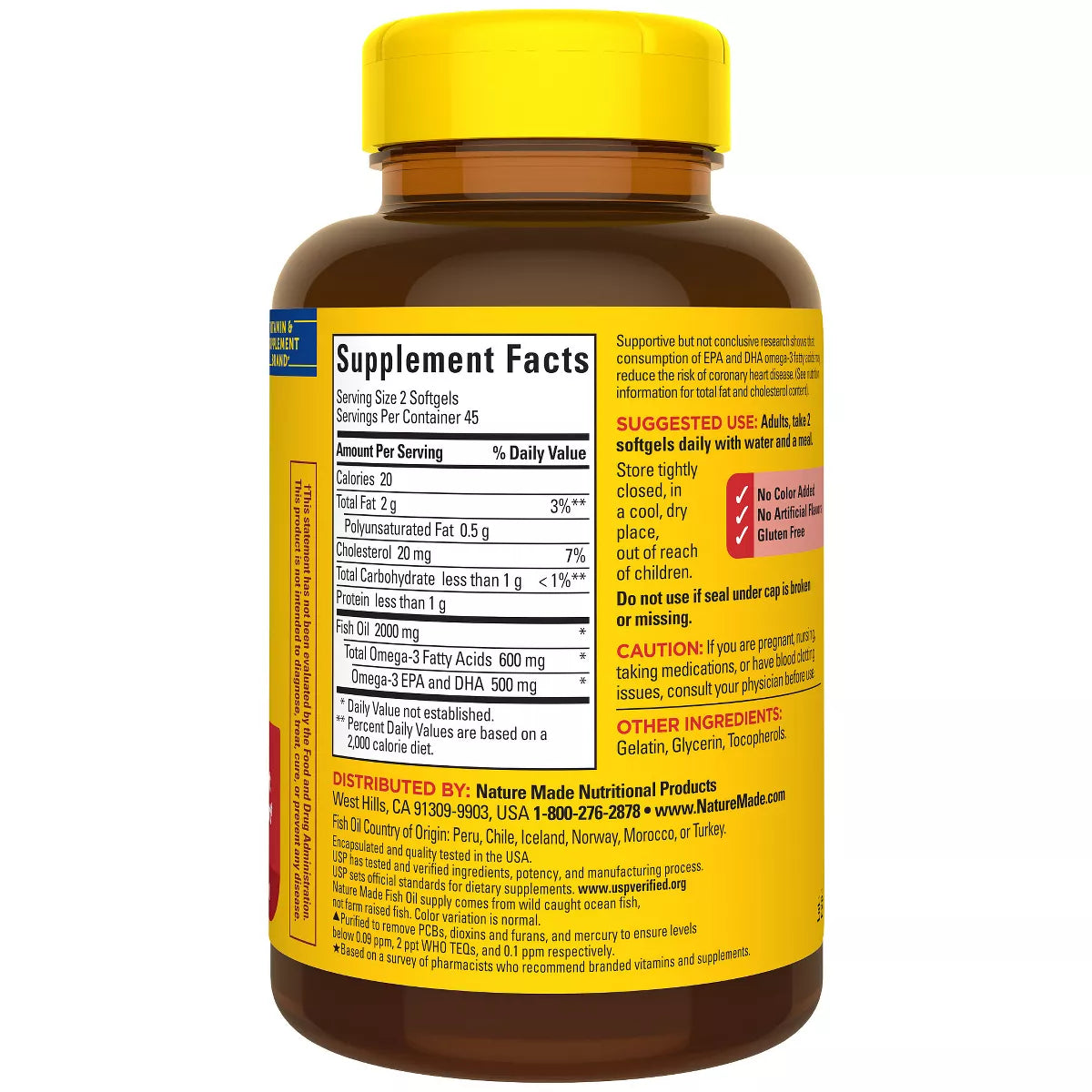 Nature Made Fish Oil Omega-3 Dietary Supplement Softgels