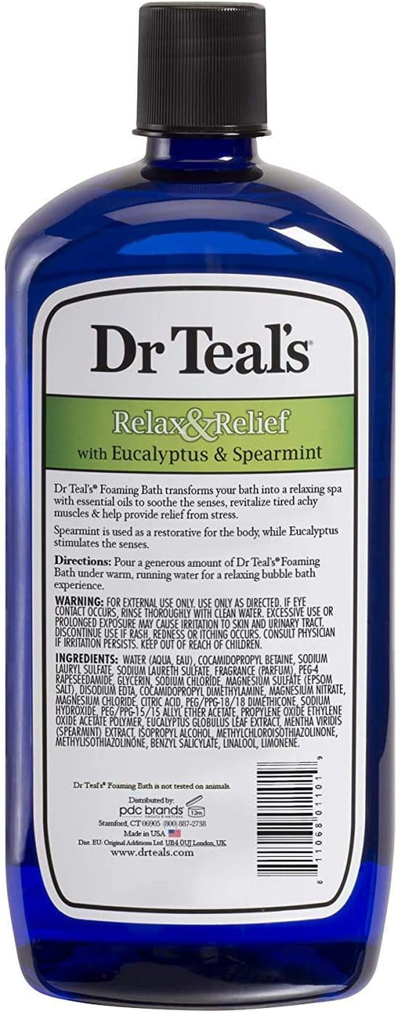 Foaming Bath Variety Gift Set (2 Pack, 34Oz Ea.) - Soothe & Sleep Lavender & Relax & Relief Eucalyptus & Spearmint - Pure Epsom Salt & Essential Oils Alleviate Stress & Clear the Mind