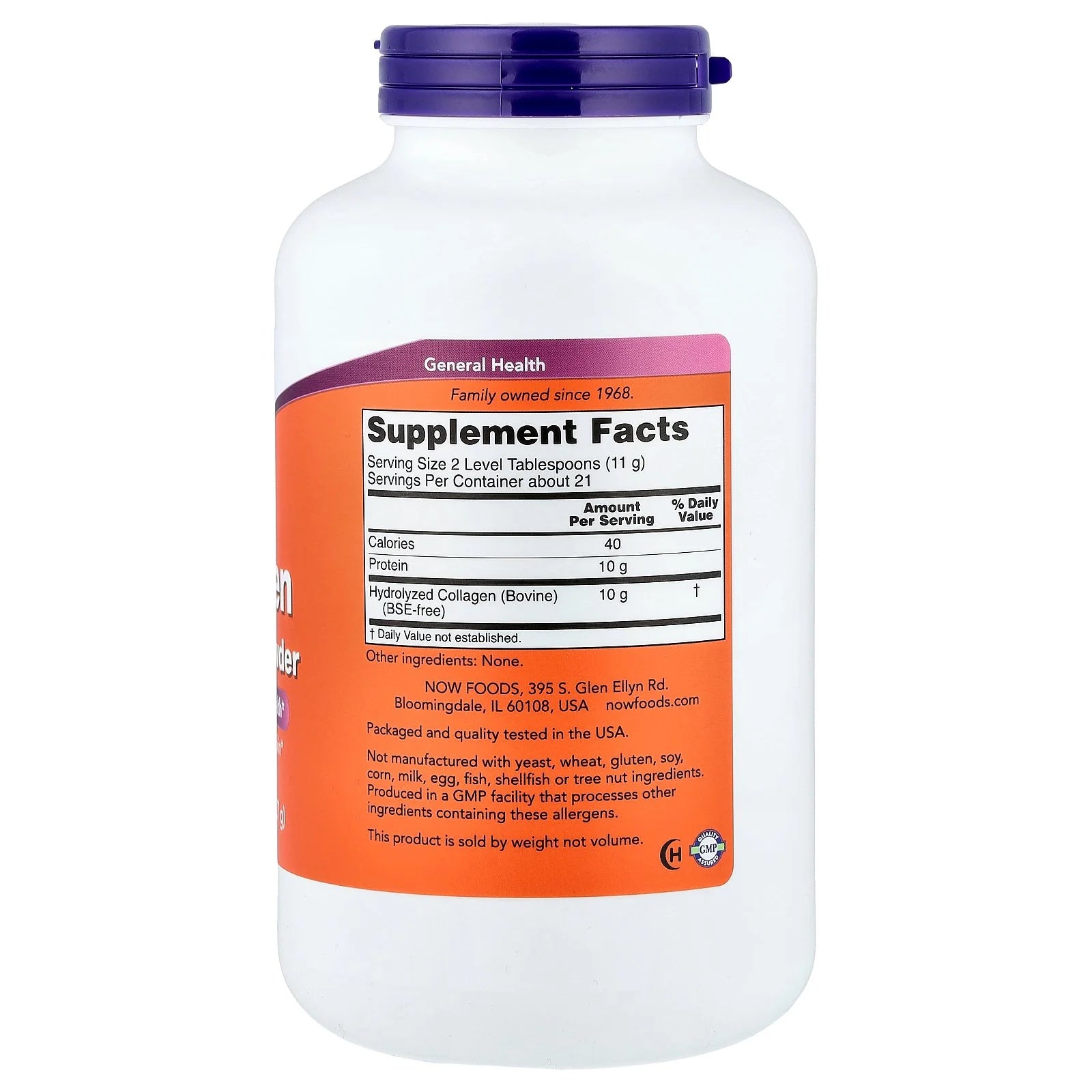 Foods Collagen Peptides 8 Oz Powder