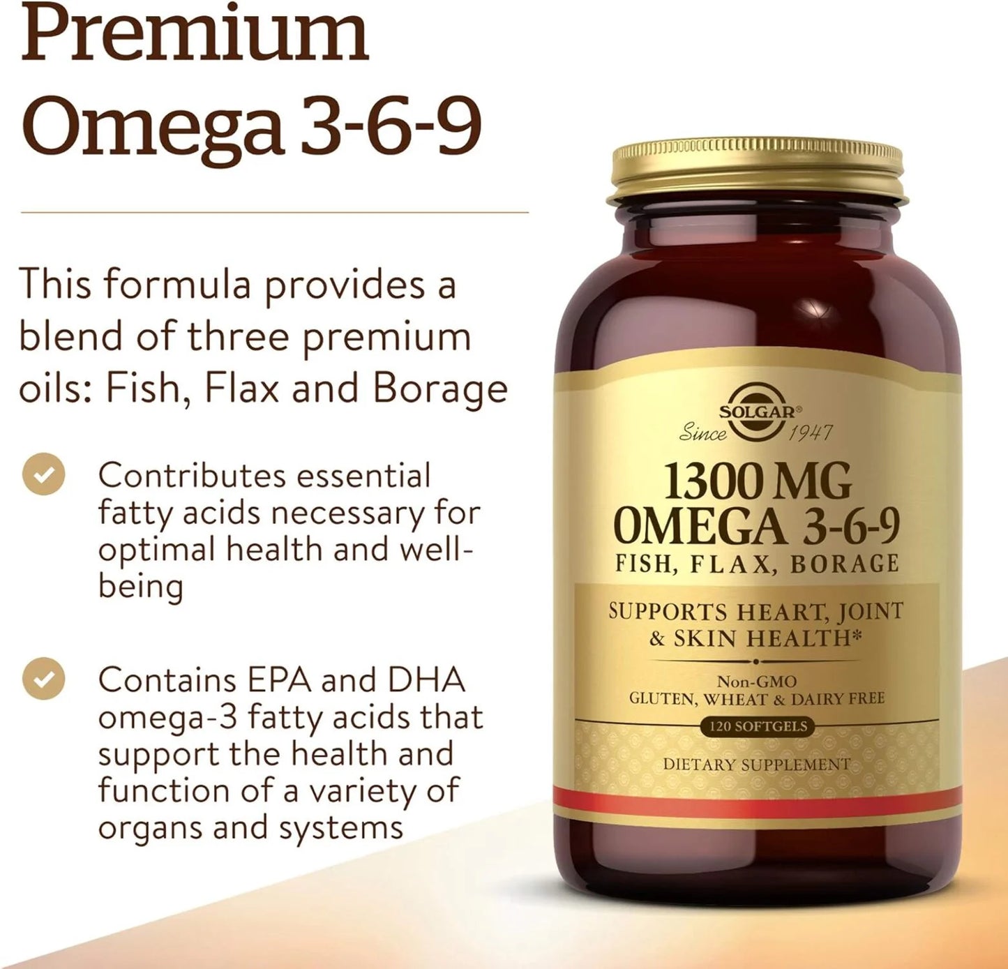 Omega-3-6-9 EFA 1300 Mg Softgels, 120 Ct