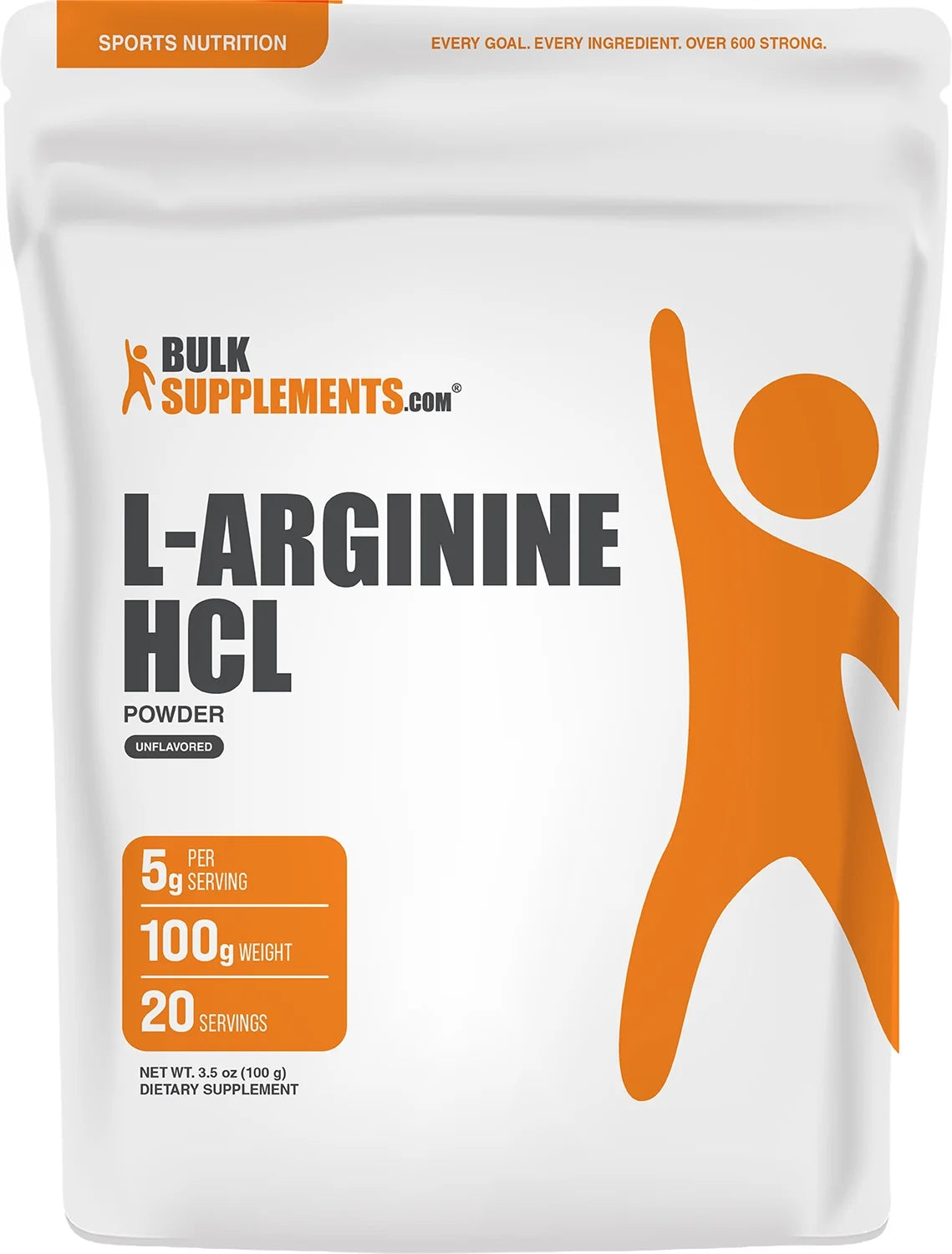 Bulksupplements L-Arginine Hcl Powder - Arginine Supplement, Amino Acid Supplement - Unflavored, 100G (3.5 Oz)